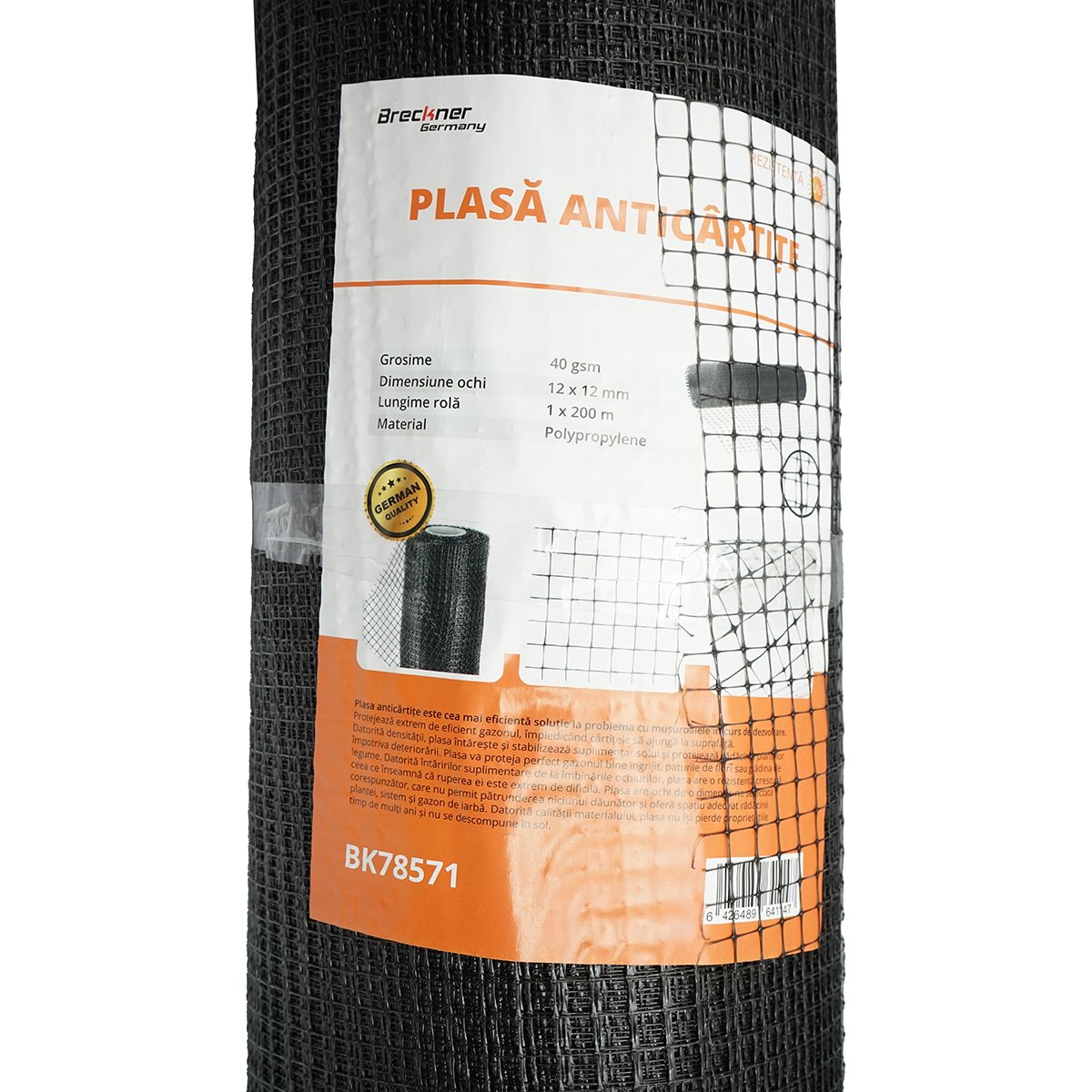 Plasa anti cartita 40g, 1x200m cu ochi 12x12mm Breckner Germany